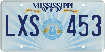 MS license plate LXS453