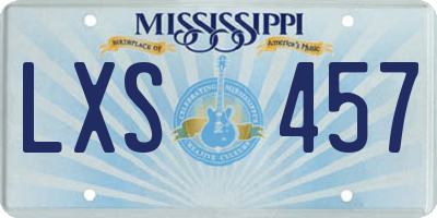 MS license plate LXS457
