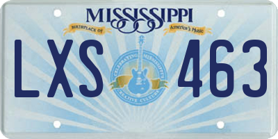 MS license plate LXS463
