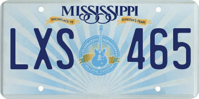 MS license plate LXS465