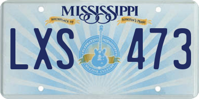 MS license plate LXS473
