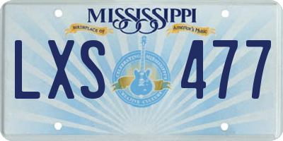 MS license plate LXS477