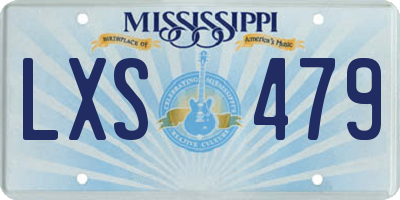 MS license plate LXS479
