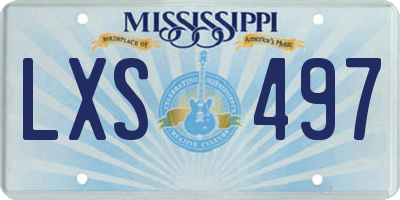 MS license plate LXS497