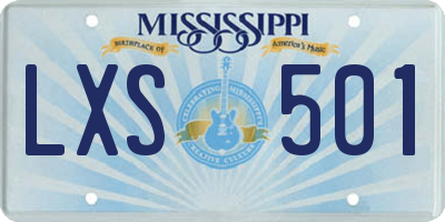 MS license plate LXS501