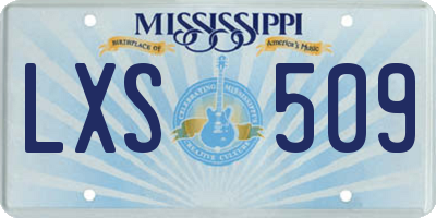 MS license plate LXS509