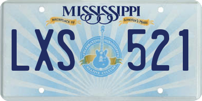 MS license plate LXS521