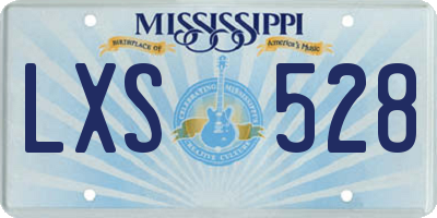 MS license plate LXS528