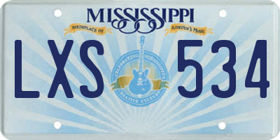 MS license plate LXS534
