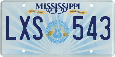 MS license plate LXS543