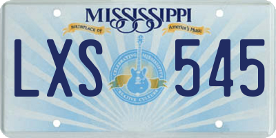 MS license plate LXS545