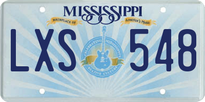 MS license plate LXS548