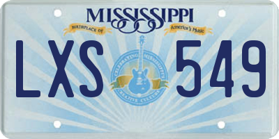 MS license plate LXS549