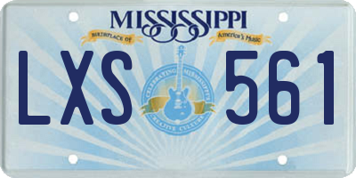 MS license plate LXS561