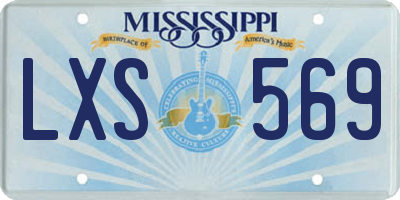 MS license plate LXS569