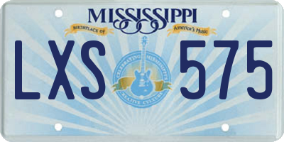 MS license plate LXS575