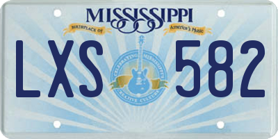 MS license plate LXS582