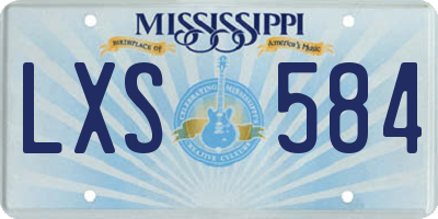 MS license plate LXS584