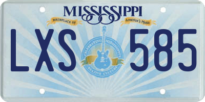 MS license plate LXS585