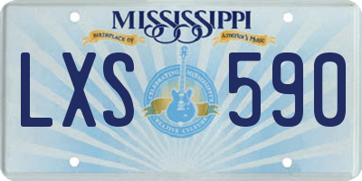 MS license plate LXS590