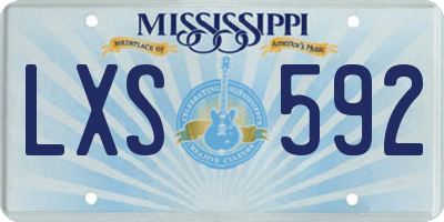 MS license plate LXS592