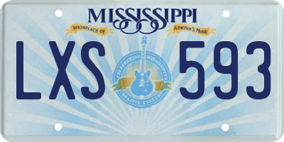 MS license plate LXS593