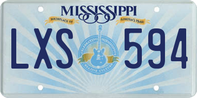 MS license plate LXS594