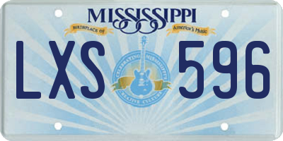 MS license plate LXS596