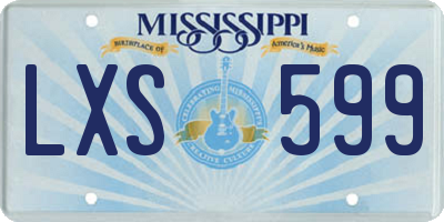 MS license plate LXS599