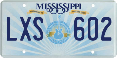 MS license plate LXS602