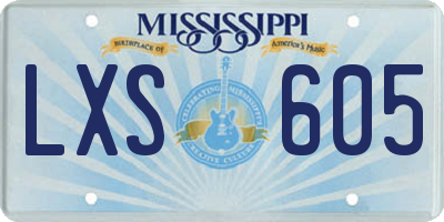 MS license plate LXS605