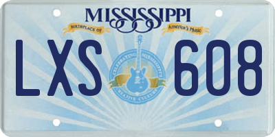 MS license plate LXS608
