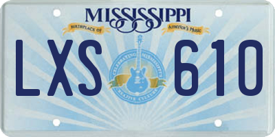 MS license plate LXS610