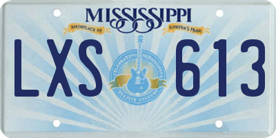MS license plate LXS613