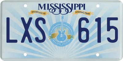 MS license plate LXS615