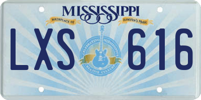 MS license plate LXS616