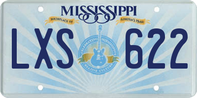 MS license plate LXS622