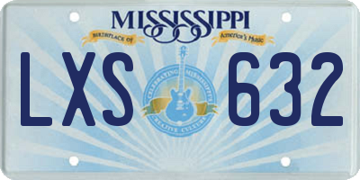 MS license plate LXS632
