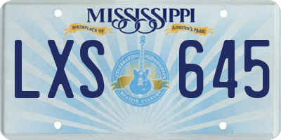 MS license plate LXS645