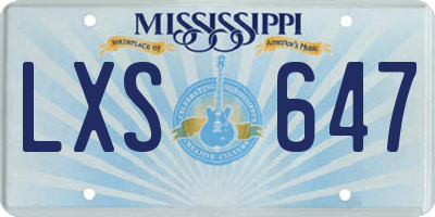 MS license plate LXS647