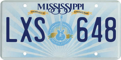 MS license plate LXS648