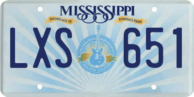 MS license plate LXS651