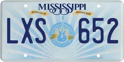 MS license plate LXS652
