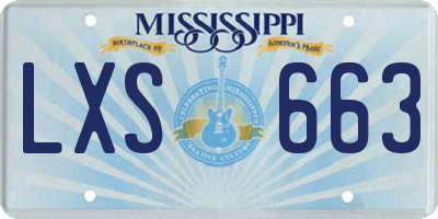 MS license plate LXS663