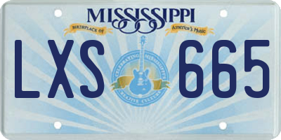 MS license plate LXS665