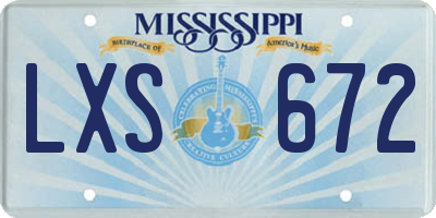 MS license plate LXS672