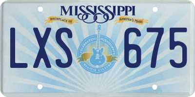 MS license plate LXS675