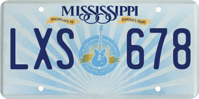 MS license plate LXS678