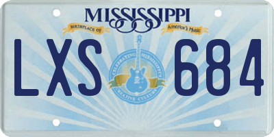 MS license plate LXS684