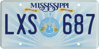 MS license plate LXS687